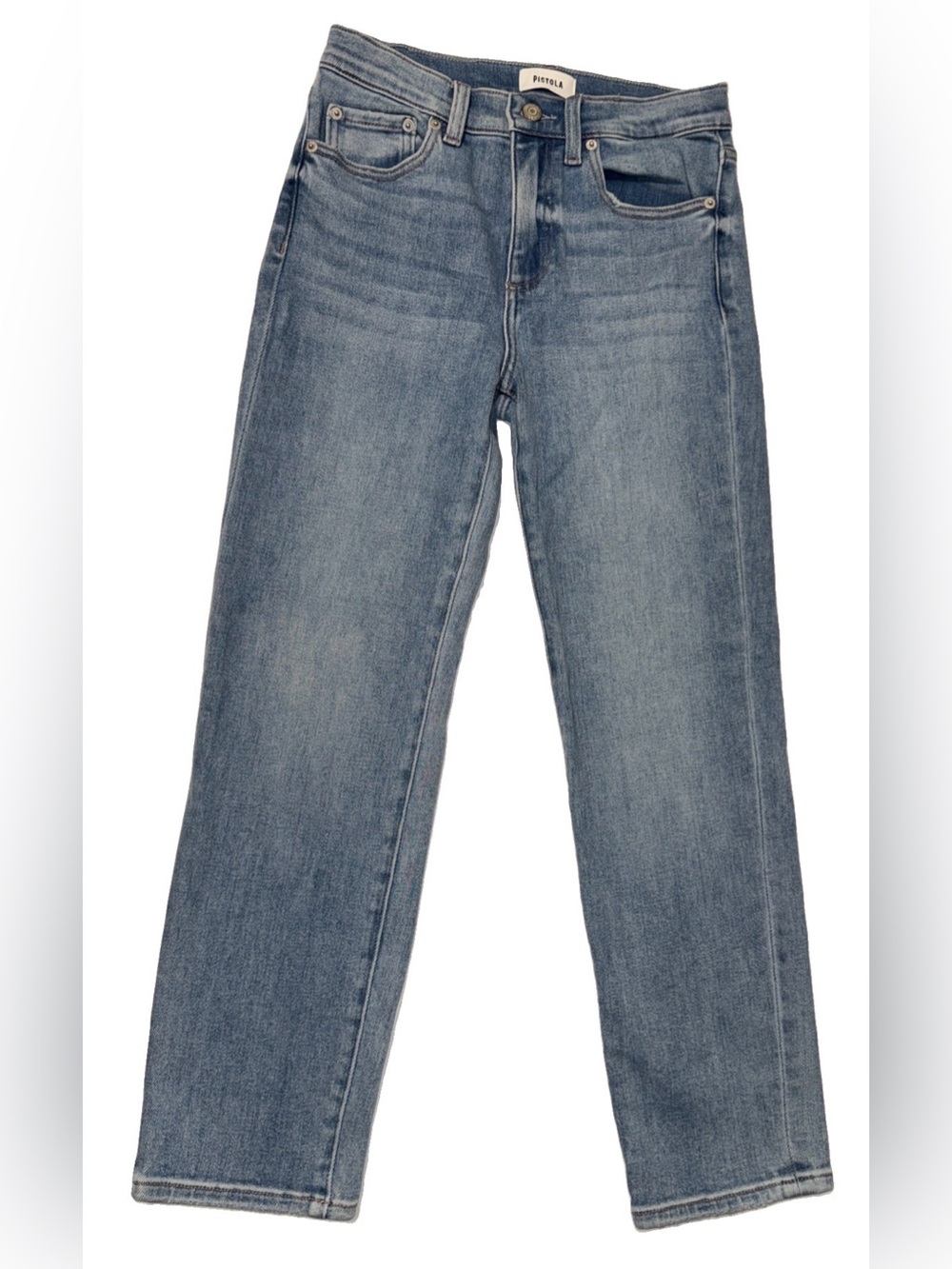 Pistola Monroe High Rise Cigarette Crop Jean size 26 light wash